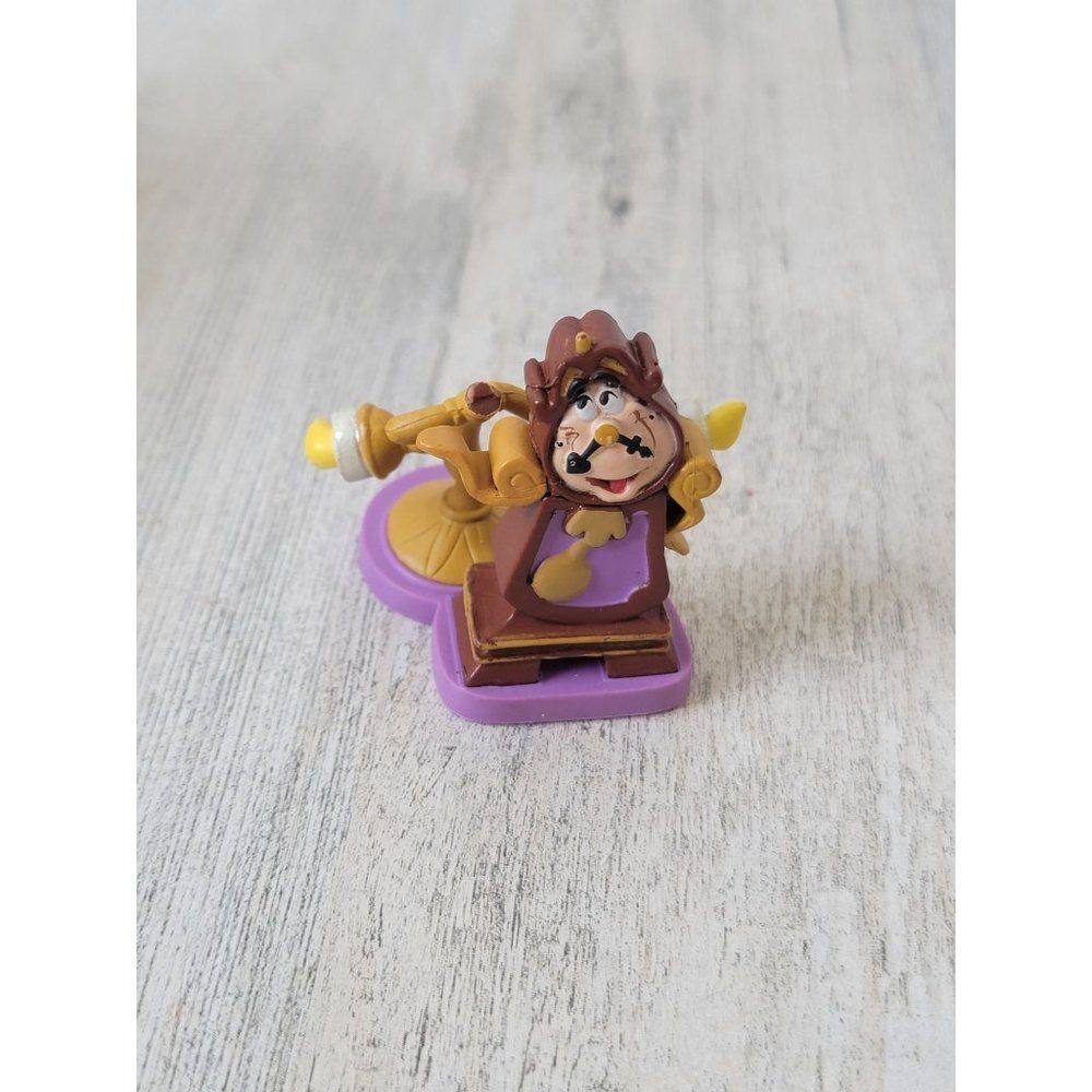 Disney‎ mini cogsworth AS IS Lumiere beauty Beast toy figure Pixar